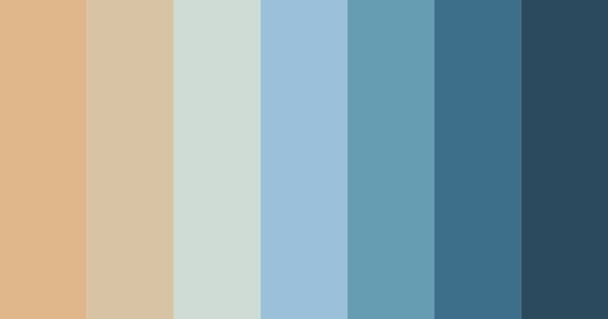 Download warm blue topaz color palette PNG image (landscape)