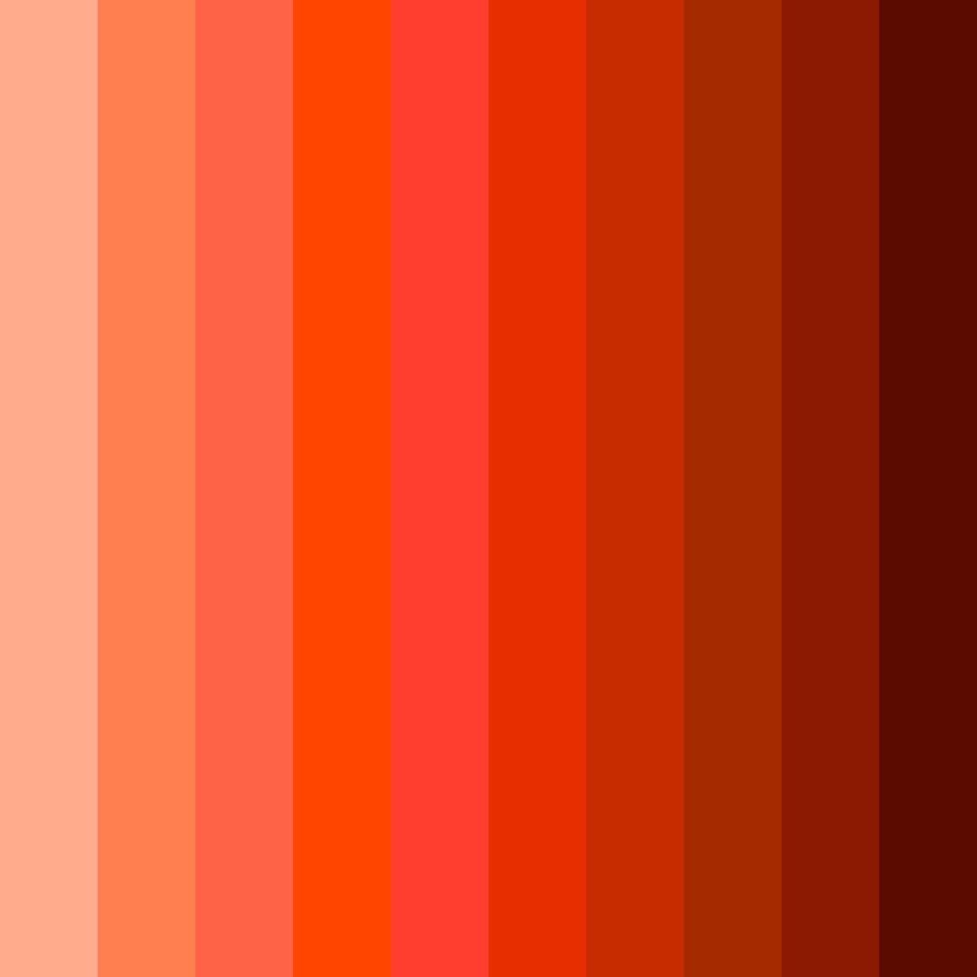 Download vibrant orange red color palette PNG image (square)