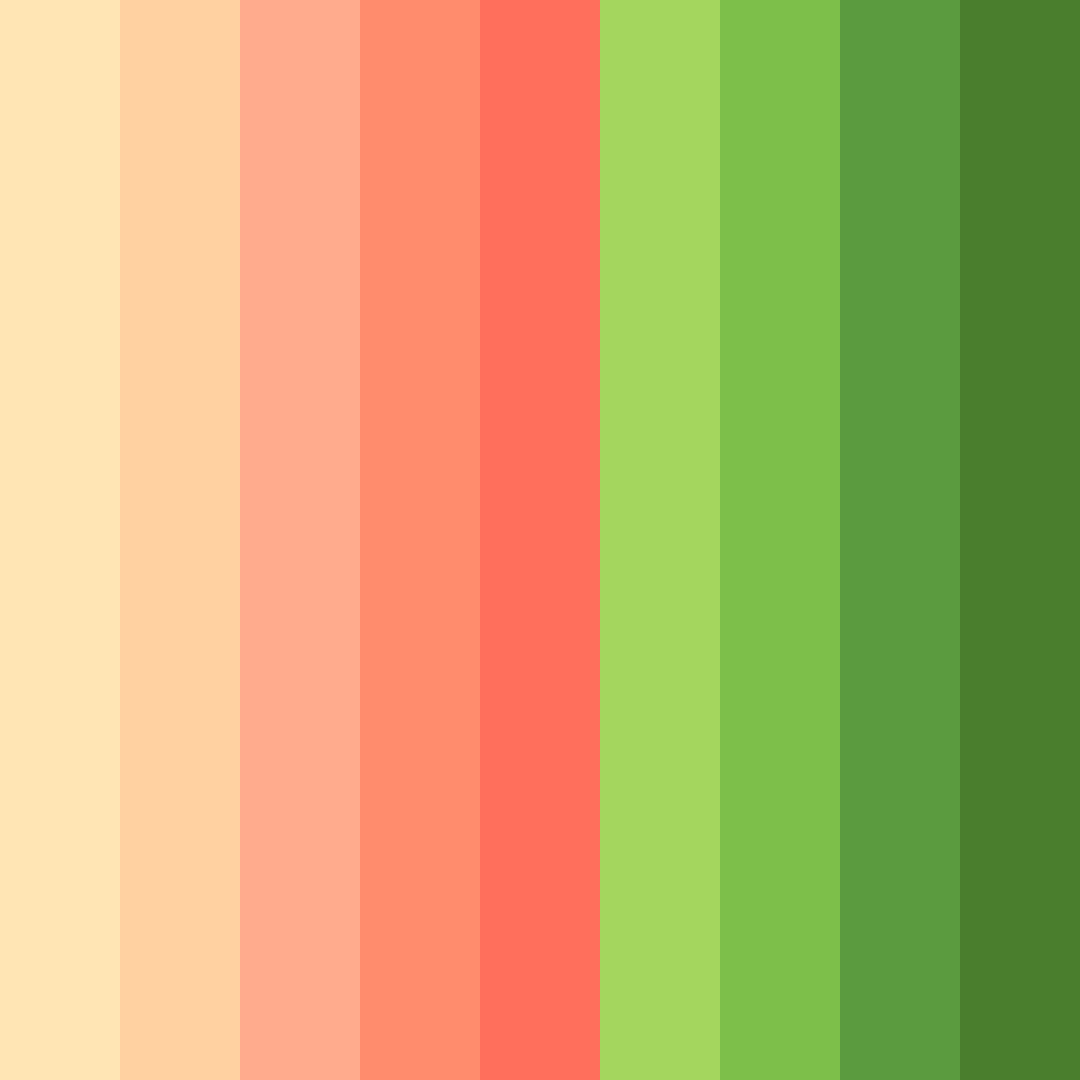 Download peachy meadow bliss color palette PNG image (square)