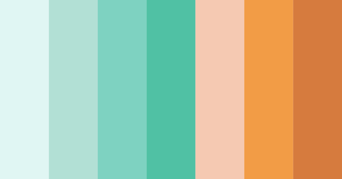 Download turquoise and peach delight color palette PNG image (landscape)