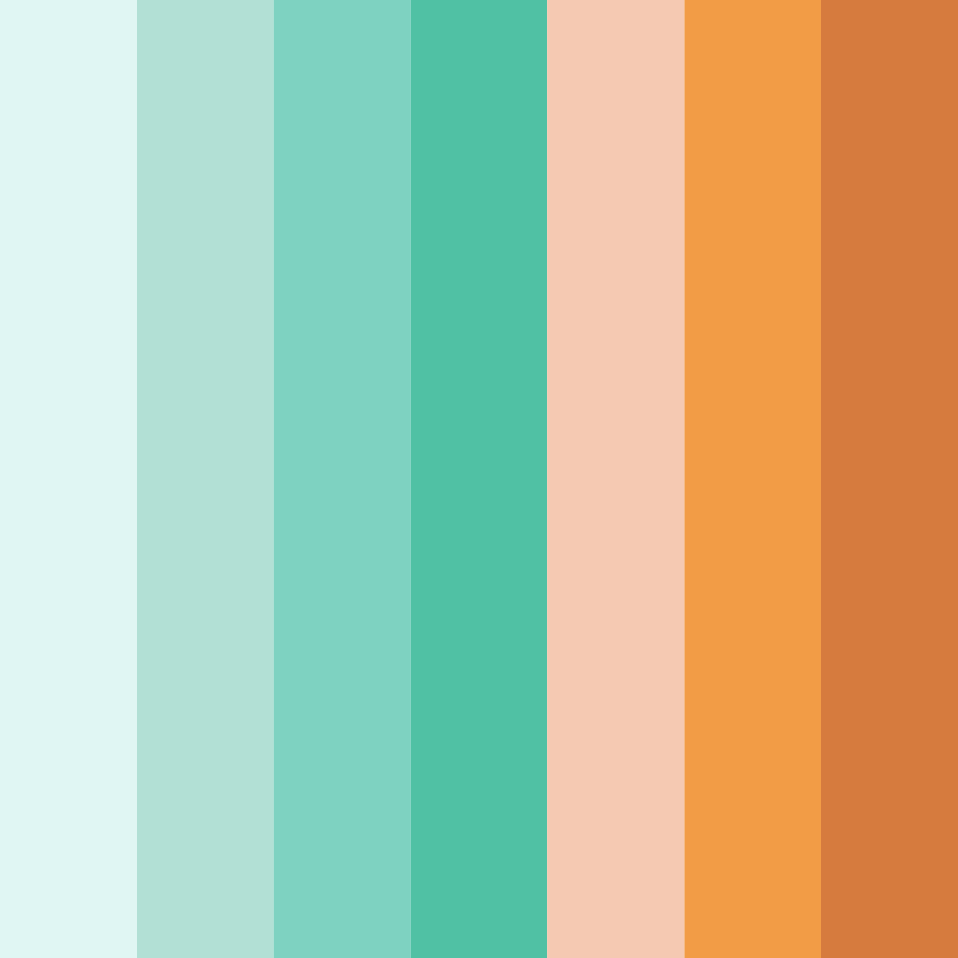 Download turquoise and peach delight color palette PNG image (square)