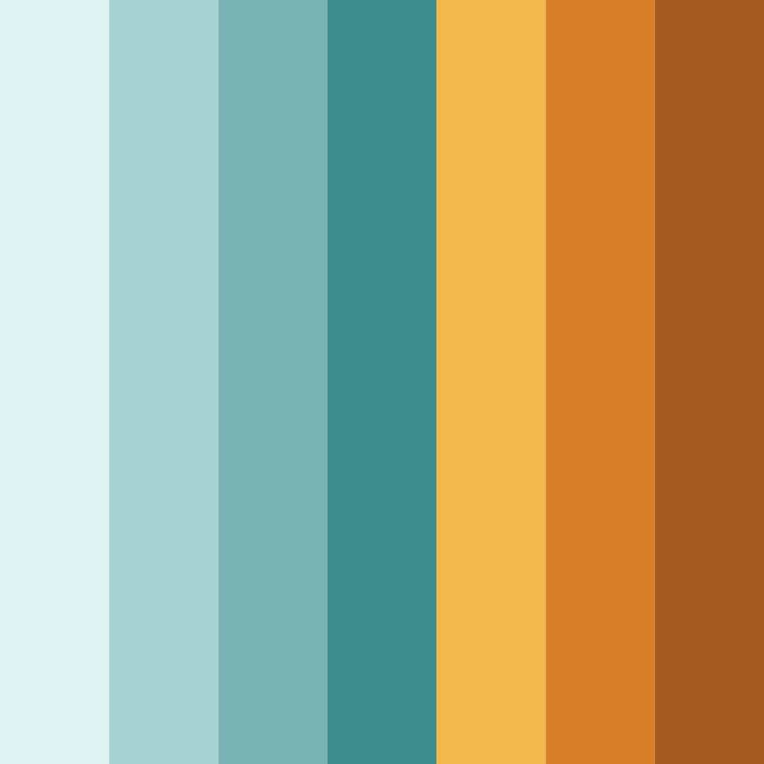 Download turquoise sunset color palette PNG image (square)