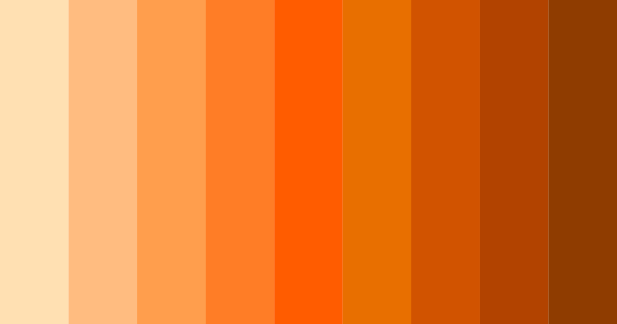 Download shades of orange color palette PNG image (landscape)