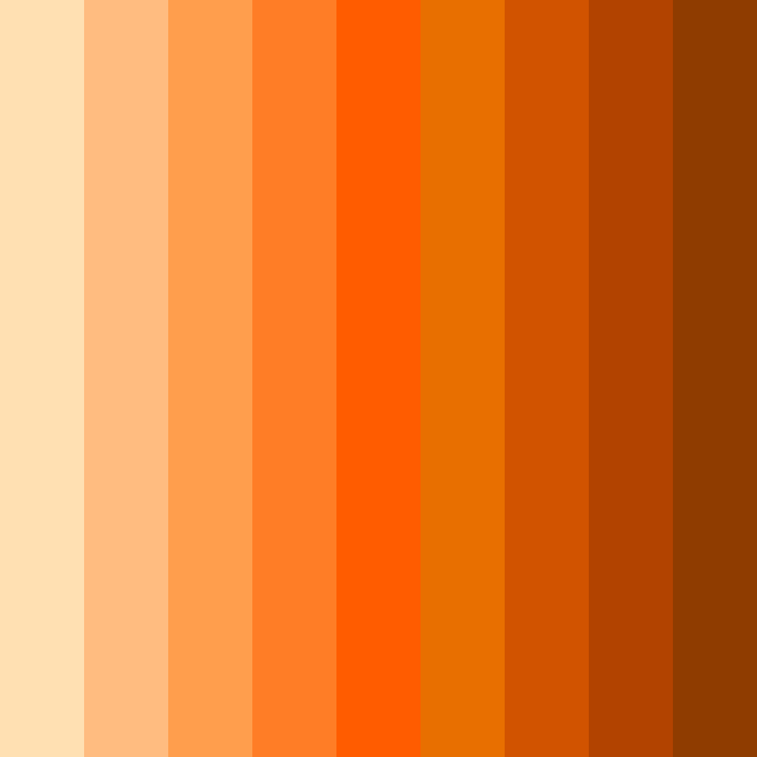 Download shades of orange color palette PNG image (square)