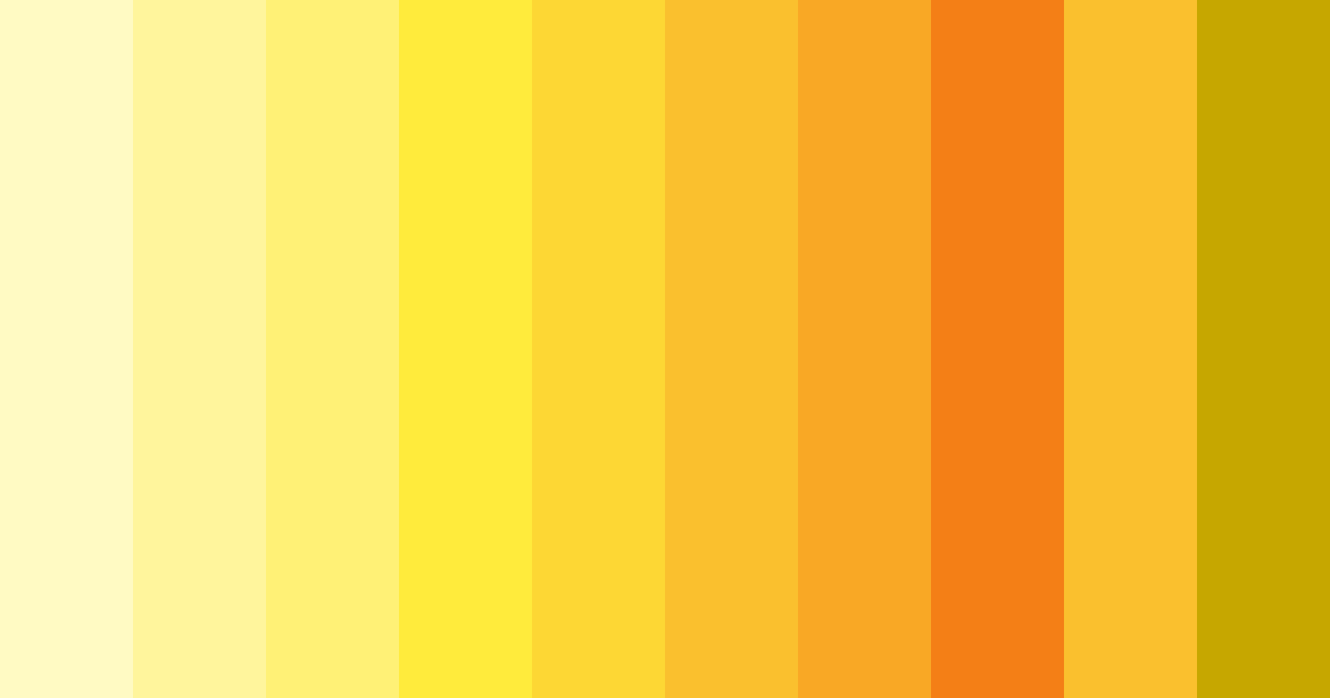 Download shades of yellow color palette PNG image (landscape)