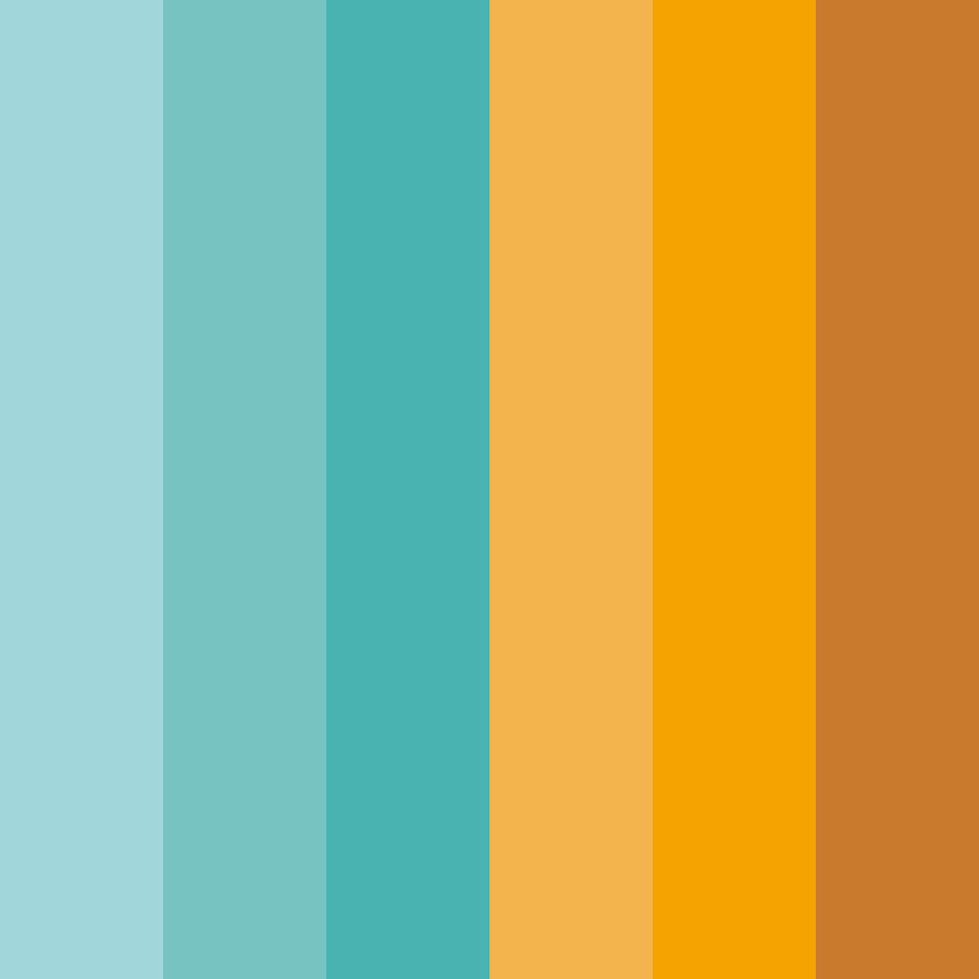 Download tiffany blue and sun orange color palette PNG image (square)