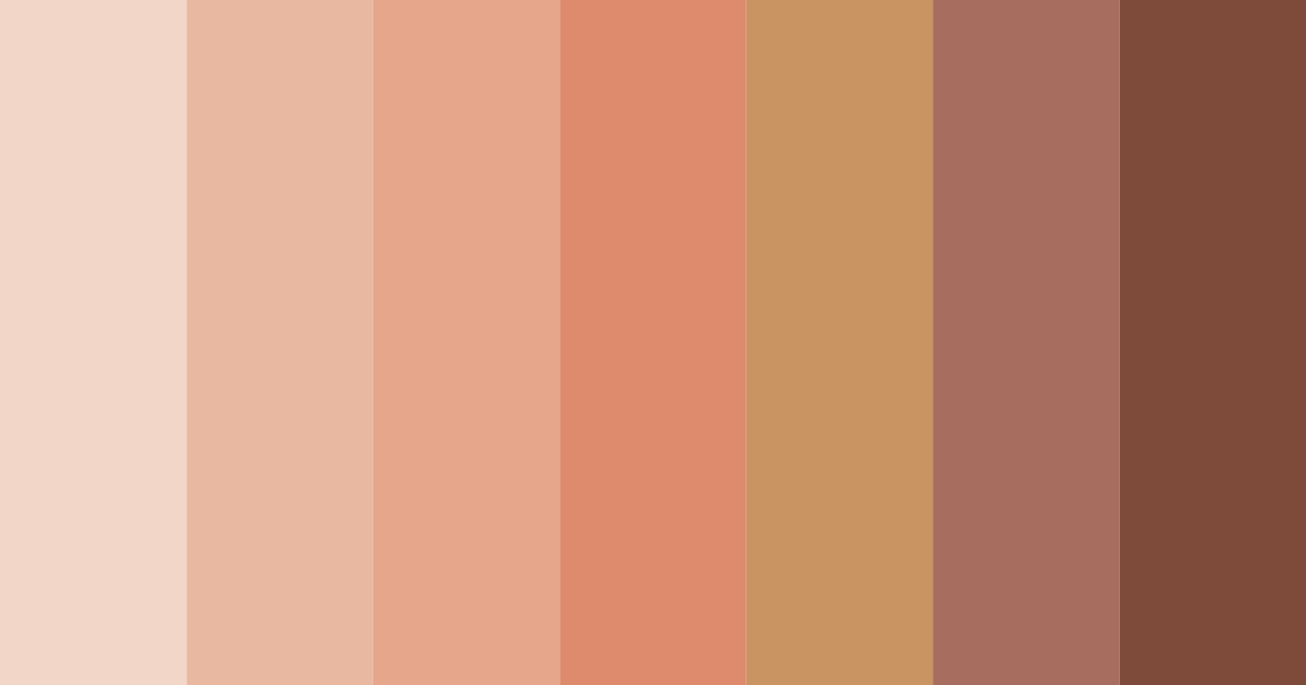 Download shades of skin color palette PNG image (landscape)