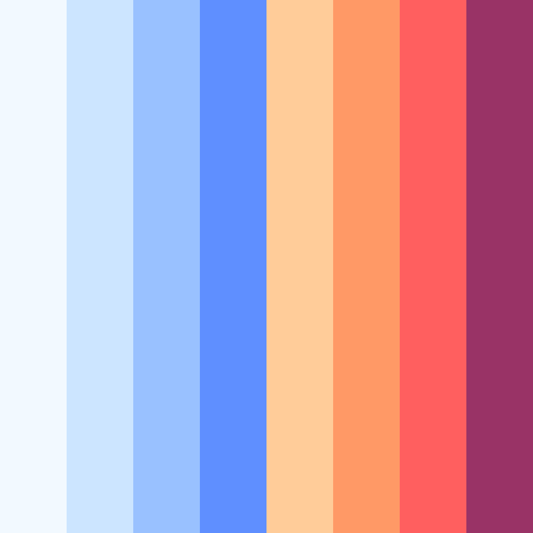 Download blue sunset color palette PNG image (square)
