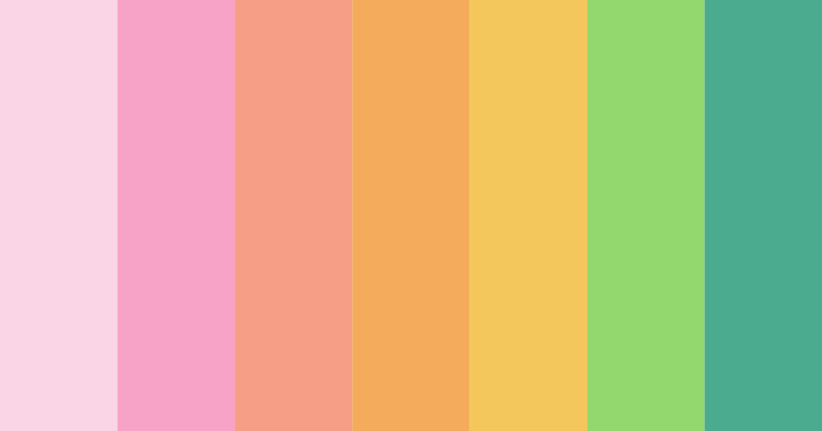 Download rainbow bliss color palette PNG image (landscape)