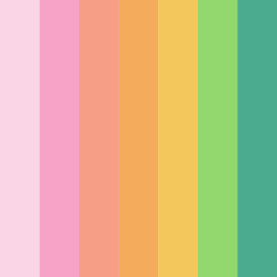 Download rainbow bliss color palette PNG image (square)