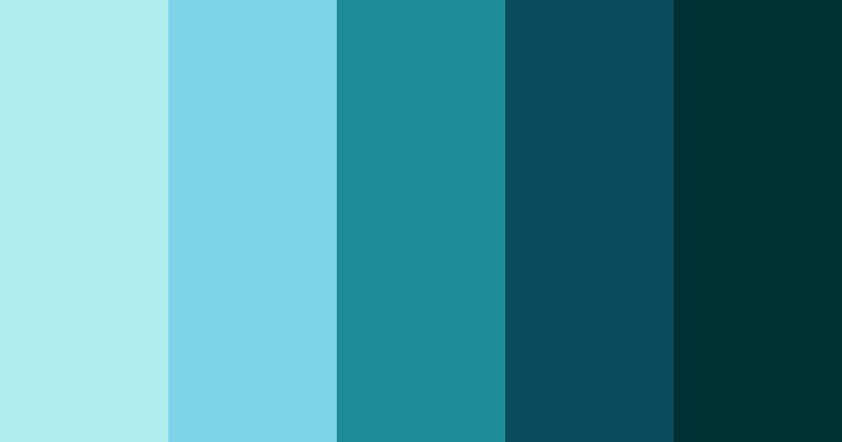 Download teal oceans color palette PNG image (landscape)