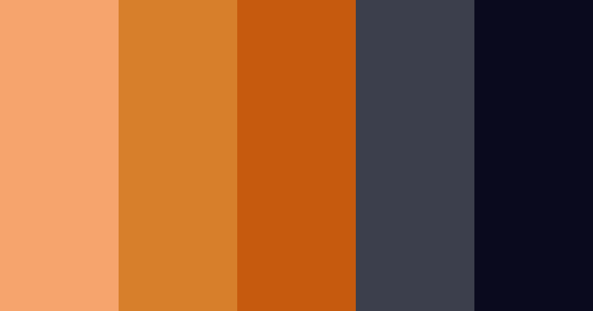 Download dark orange and blackest blue color palette PNG image (landscape)
