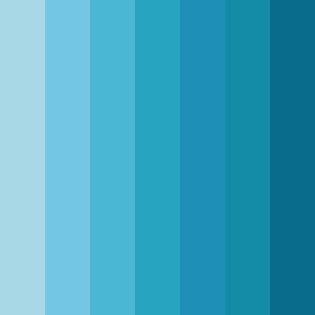 Download cool blue color palette PNG image (square)