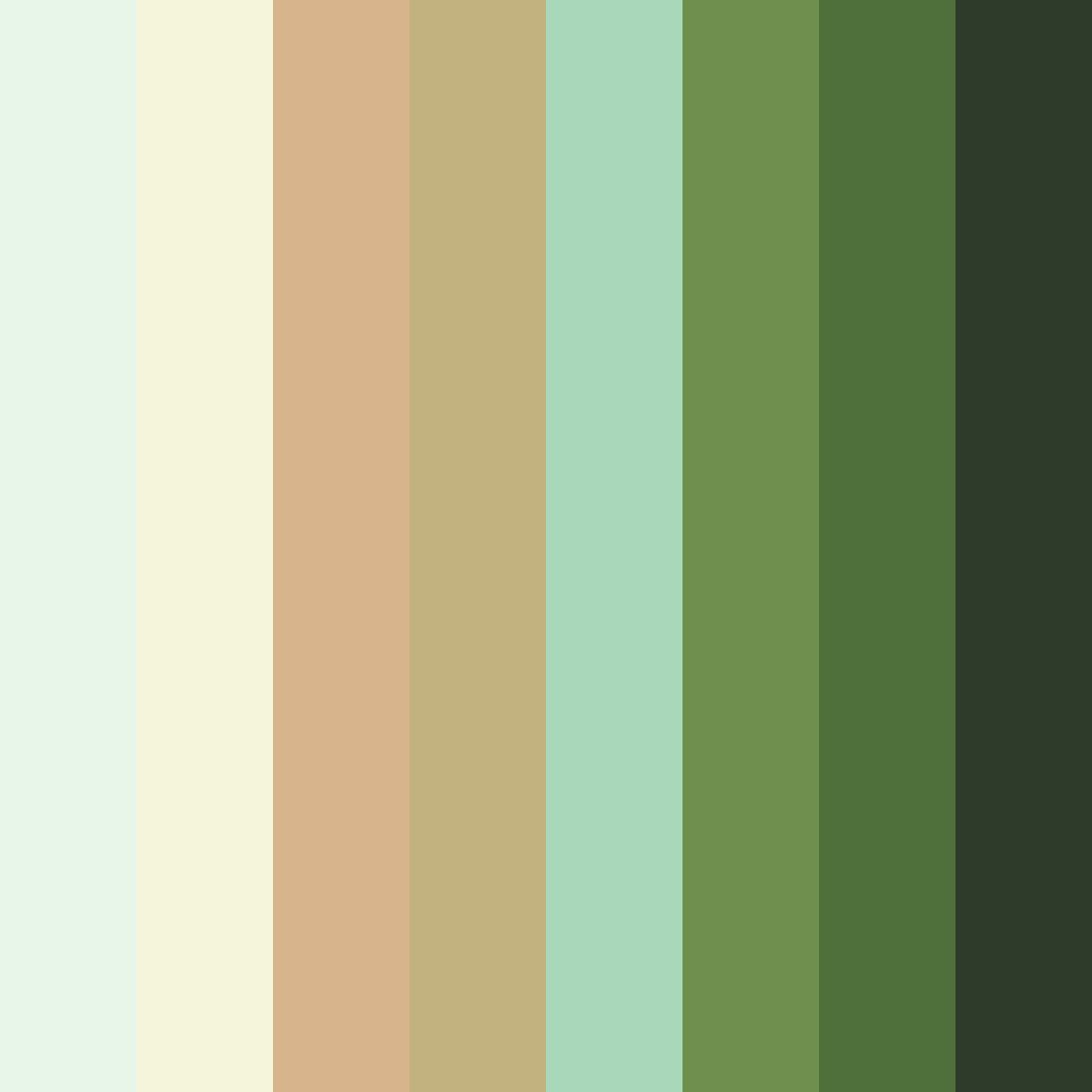 Download natural green chic color palette PNG image (square)