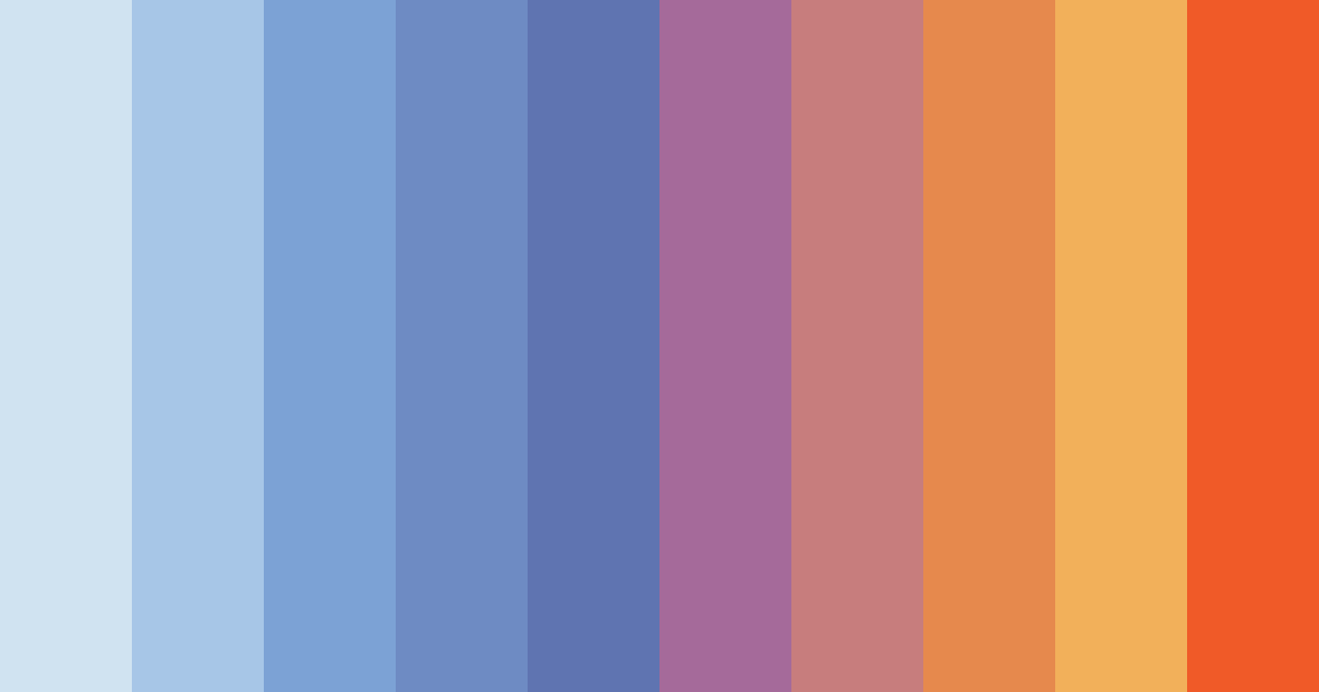 Download warm blue harmony color palette PNG image (landscape)