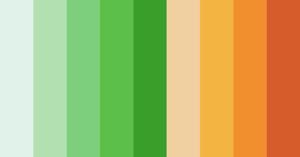 Download green orange gradient color palette PNG image (landscape)