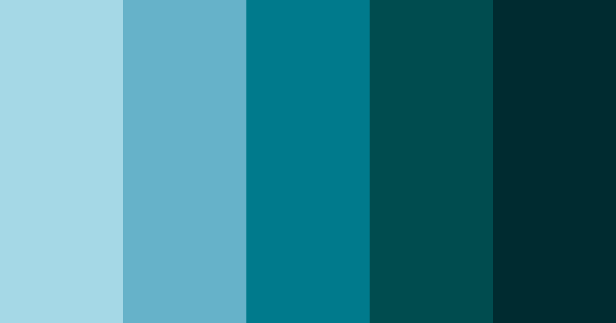 Download teal jewel tones color palette PNG image (landscape)