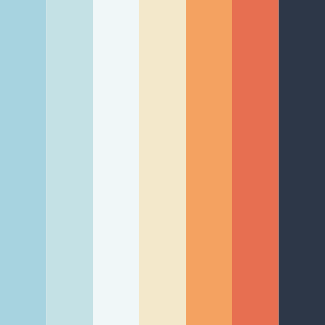 Download blue mediterranean color palette PNG image (square)