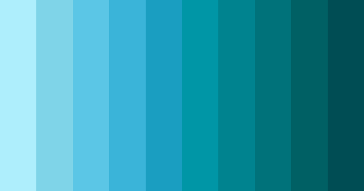Download shades of aqua color palette PNG image (landscape)