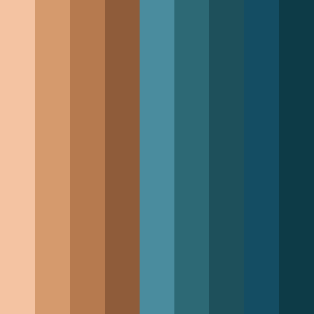 Download coastal sunset serenity color palette PNG image (square)