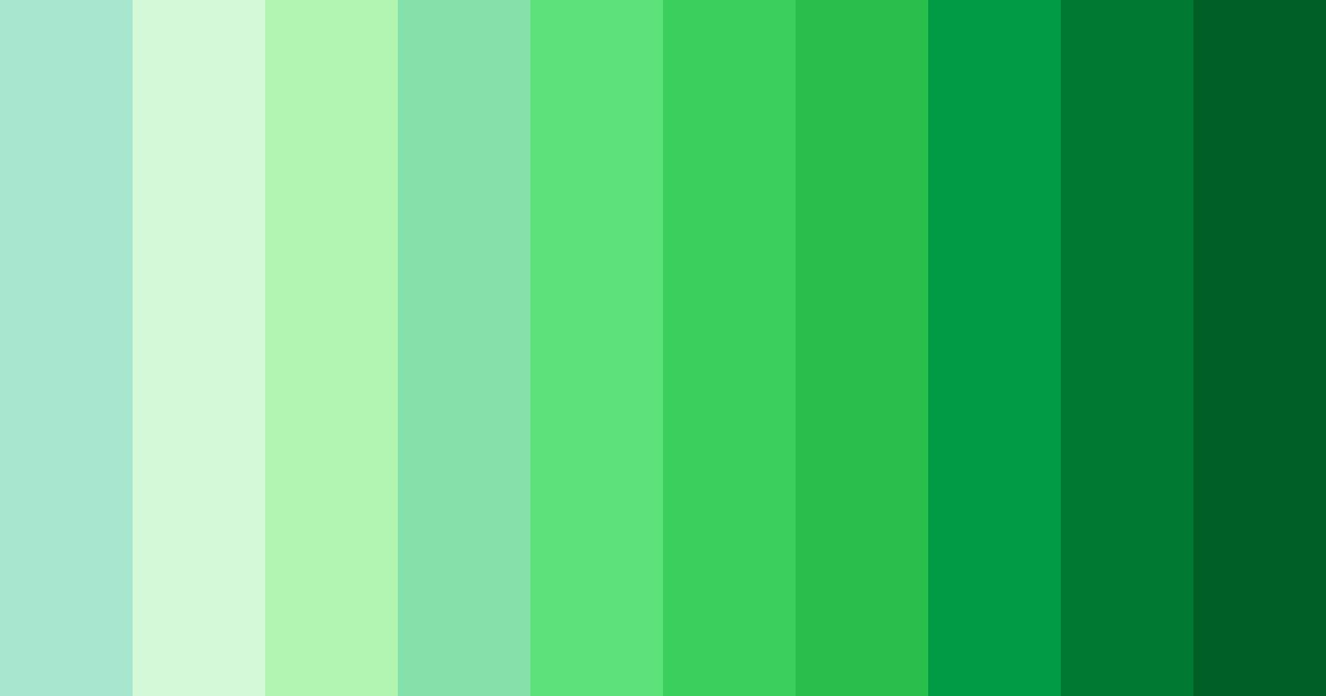 Download emerald green color palette PNG image (landscape)