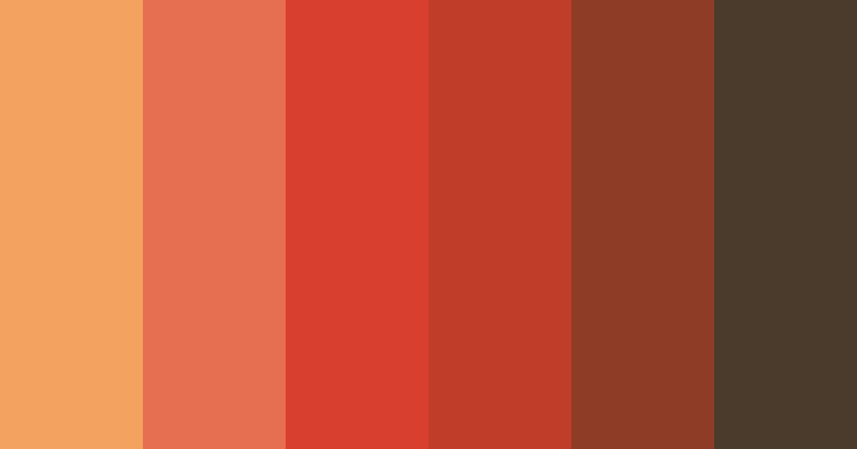 Download shades of orange color palette PNG image (landscape)