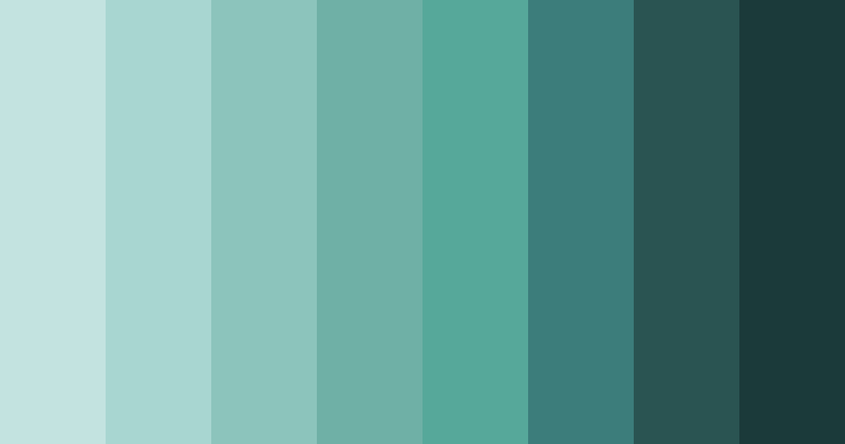 Download shades of teal color palette PNG image (landscape)