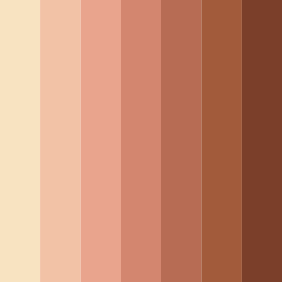 Download shades of orange color palette PNG image (square)
