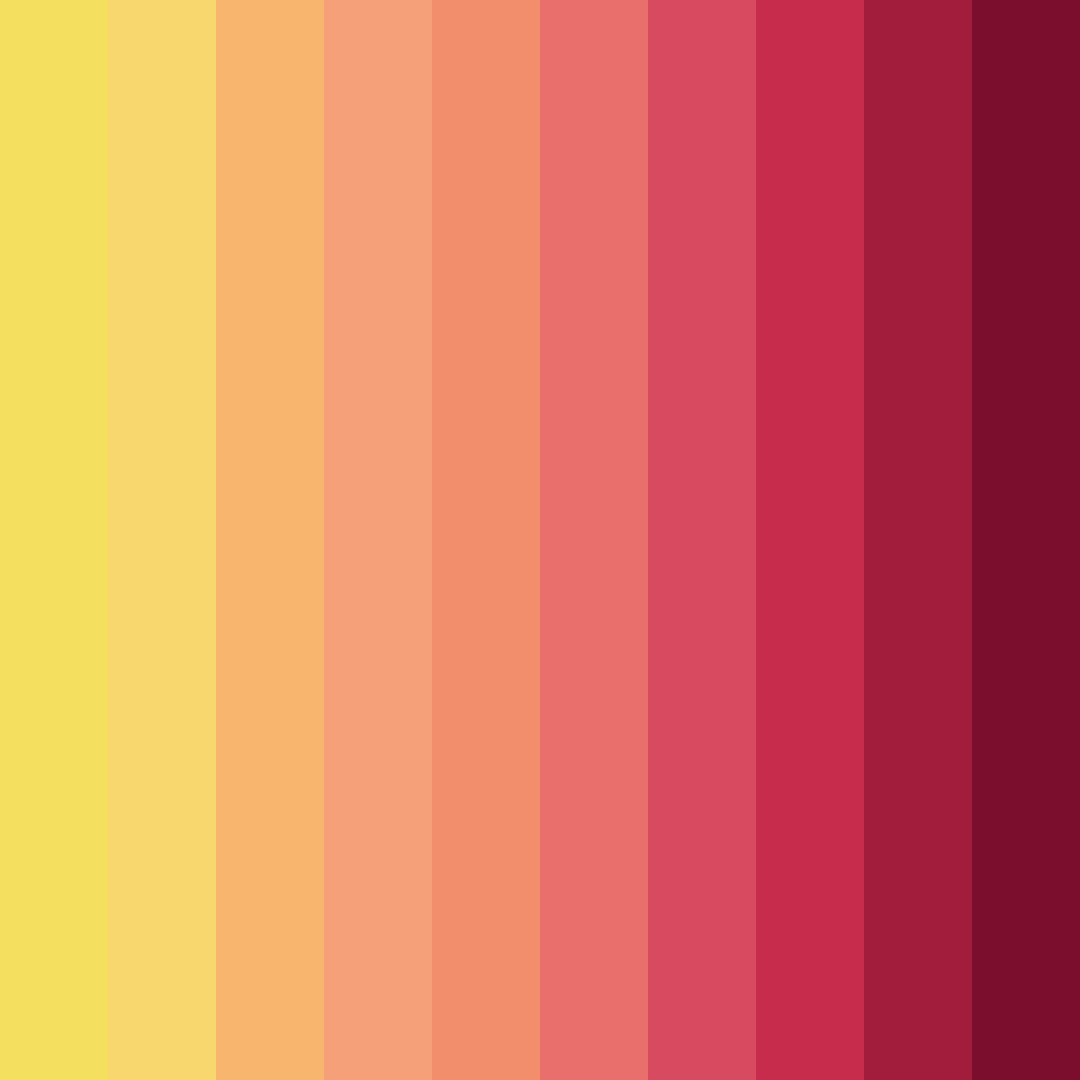 Download warm summer color palette PNG image (square)