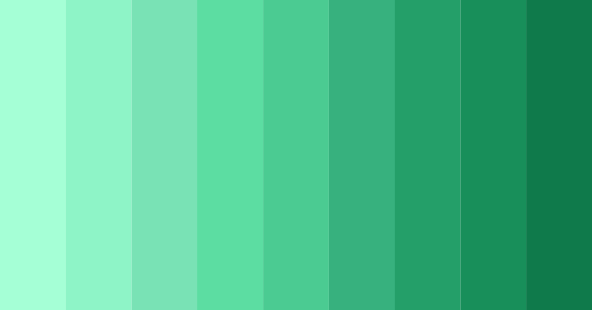 Download shades of teal color palette PNG image (landscape)