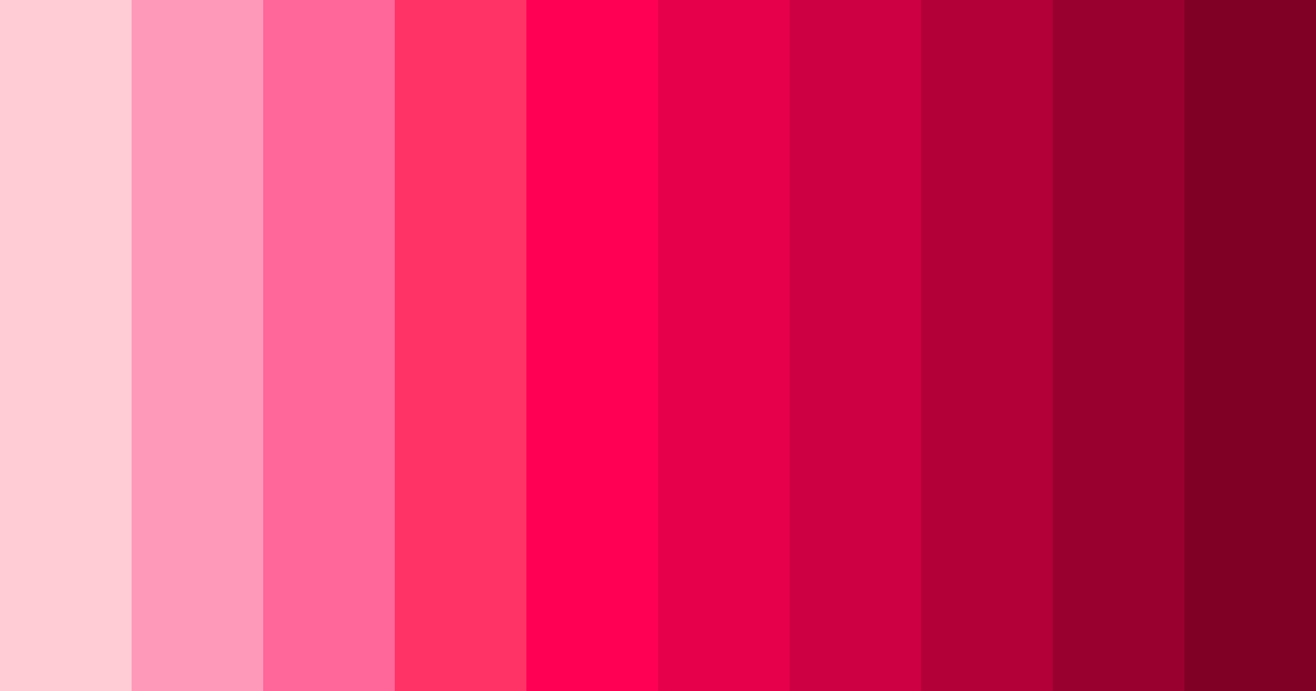 Download shades of red pink color palette PNG image (landscape)