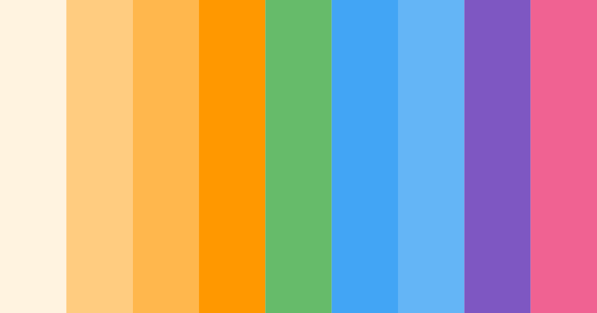 Download vibrant rainbow color palette PNG image (landscape)