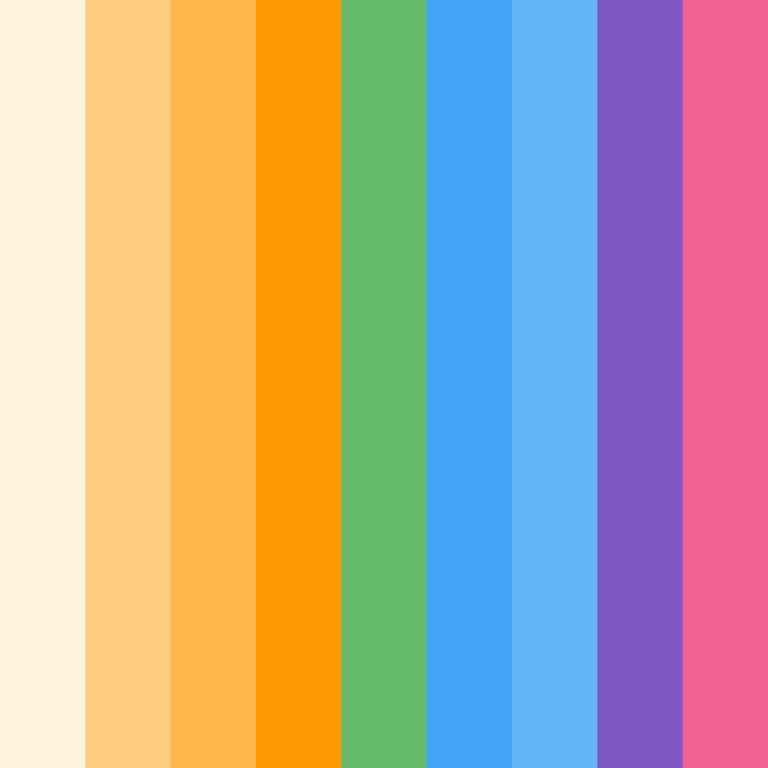 Download vibrant rainbow color palette PNG image (square)
