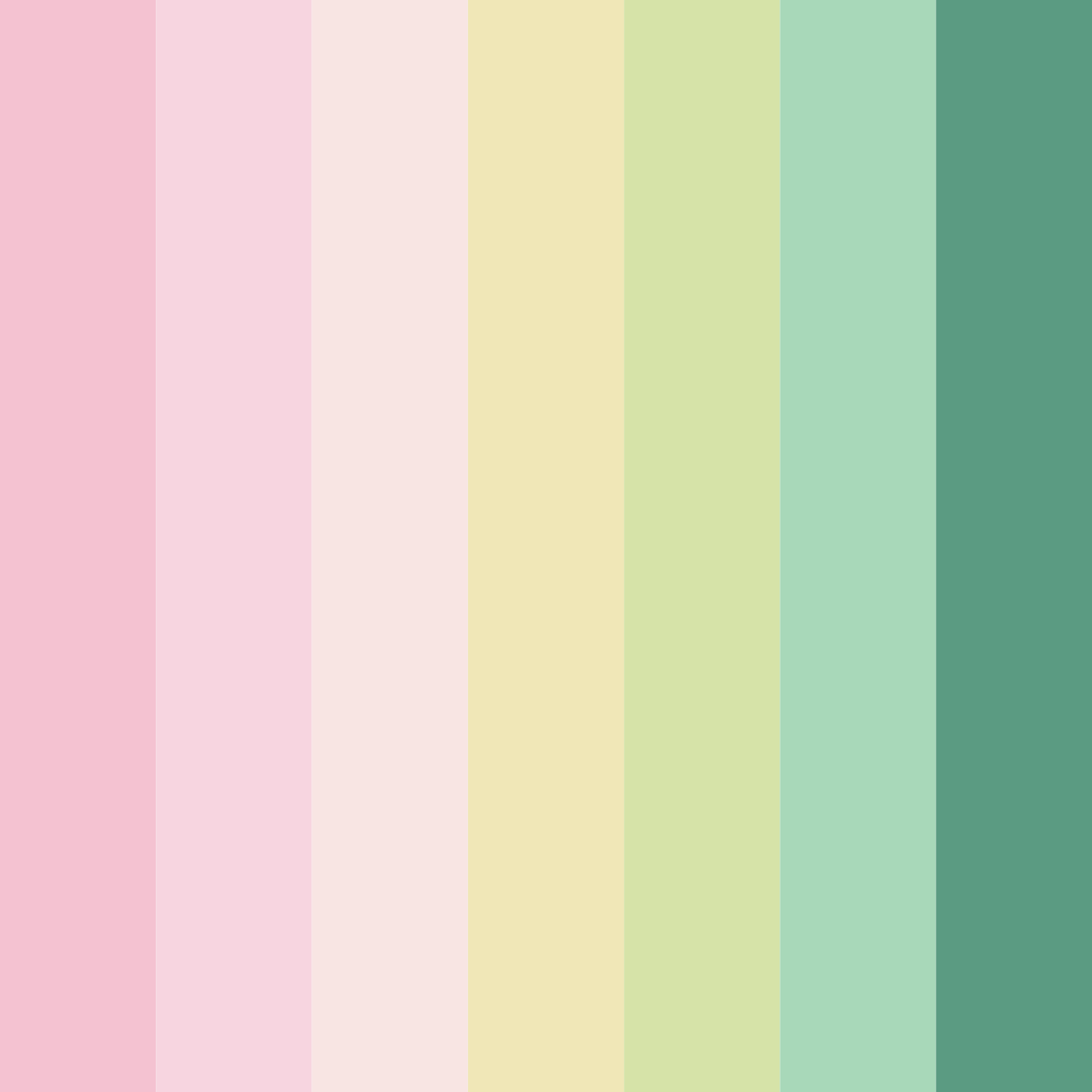 Download pastel pink green color palette PNG image (square)