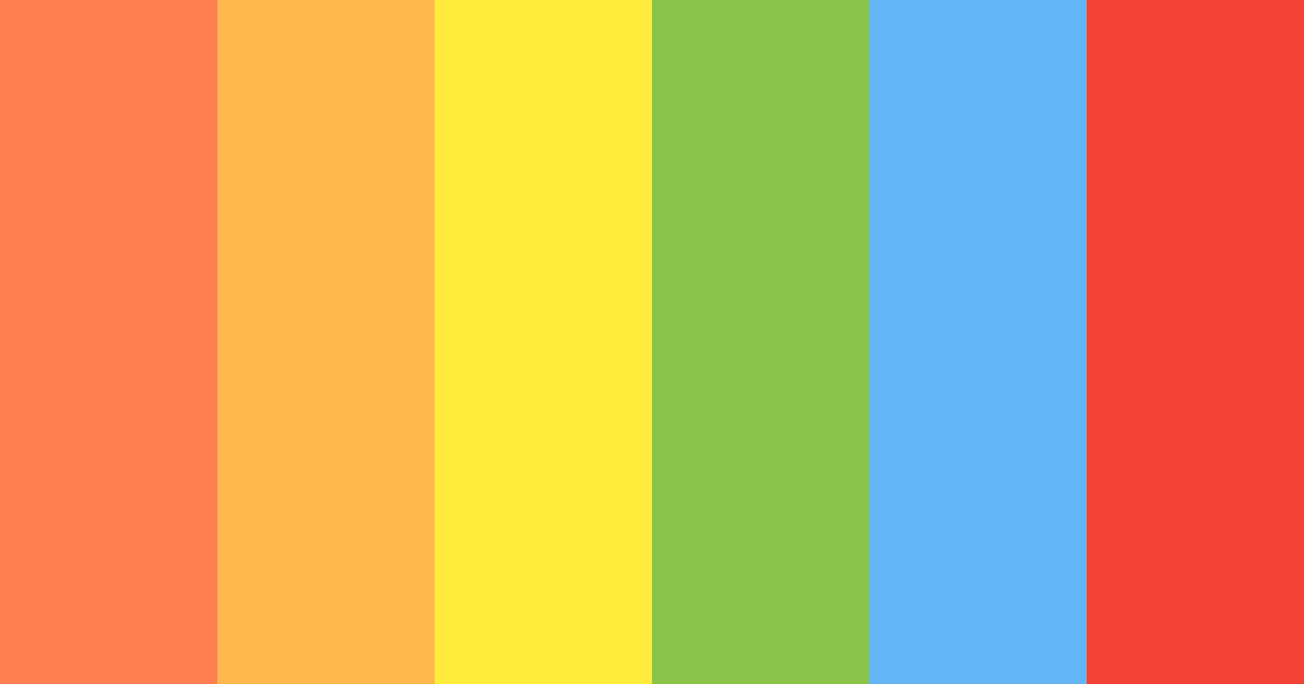 Download bright rainbow color palette PNG image (landscape)