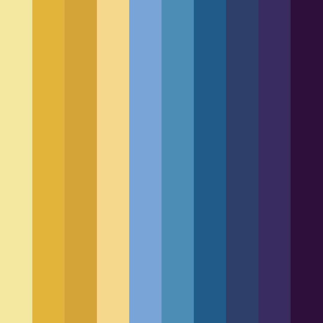 Download blue and yellow fall color palette PNG image (square)