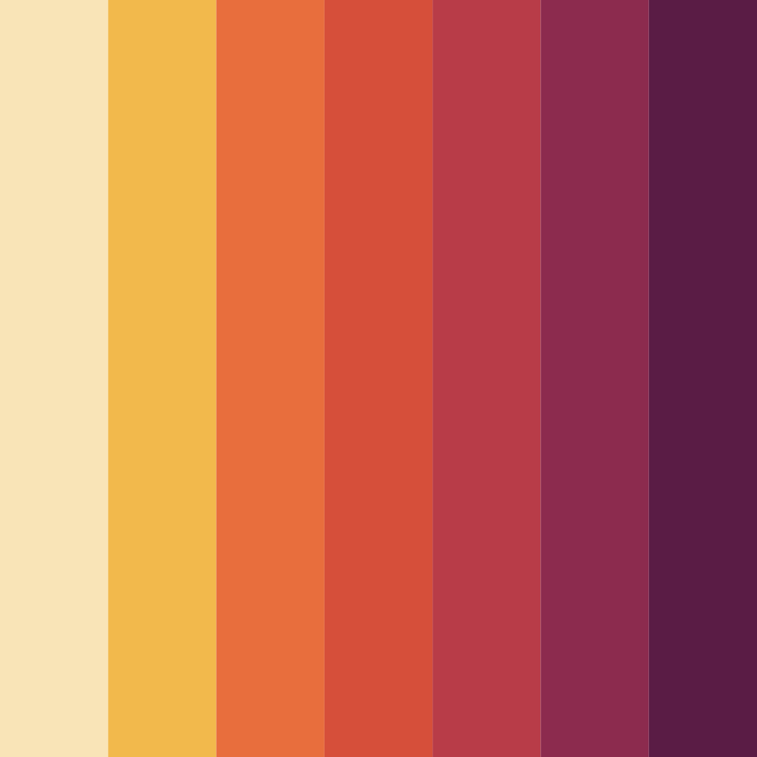 Download shades of orange color palette PNG image (square)