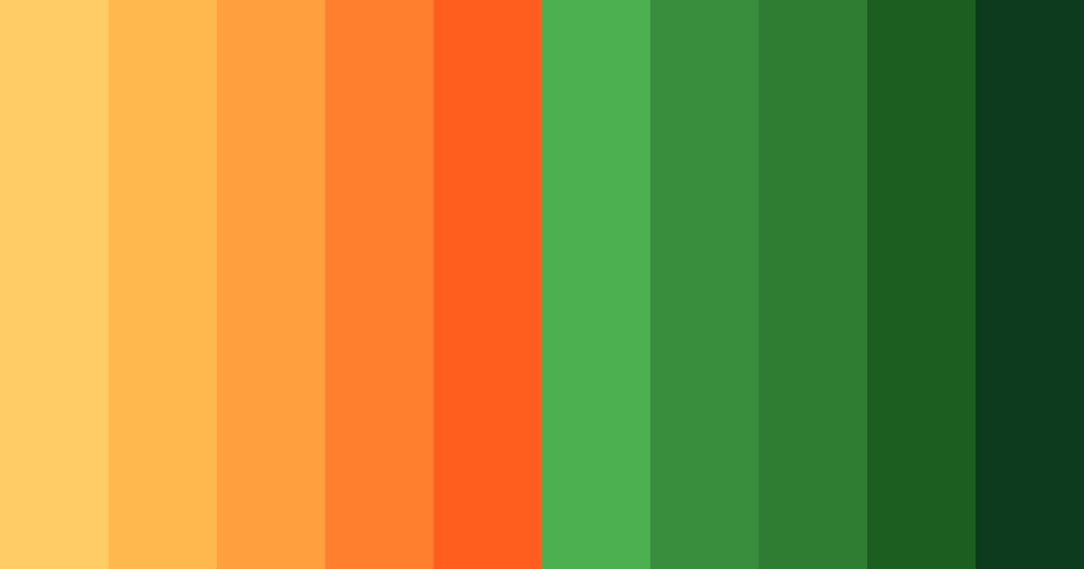 Download orange fern color palette PNG image (landscape)