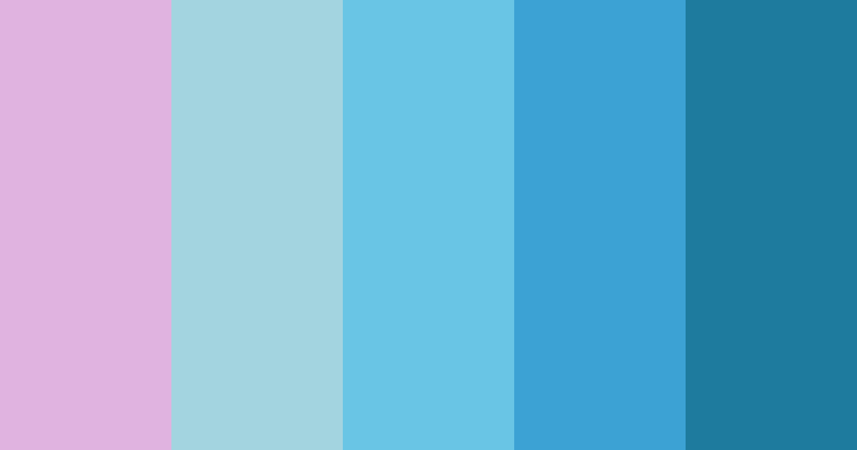 Download dreamy azure blossoms color palette PNG image (landscape)