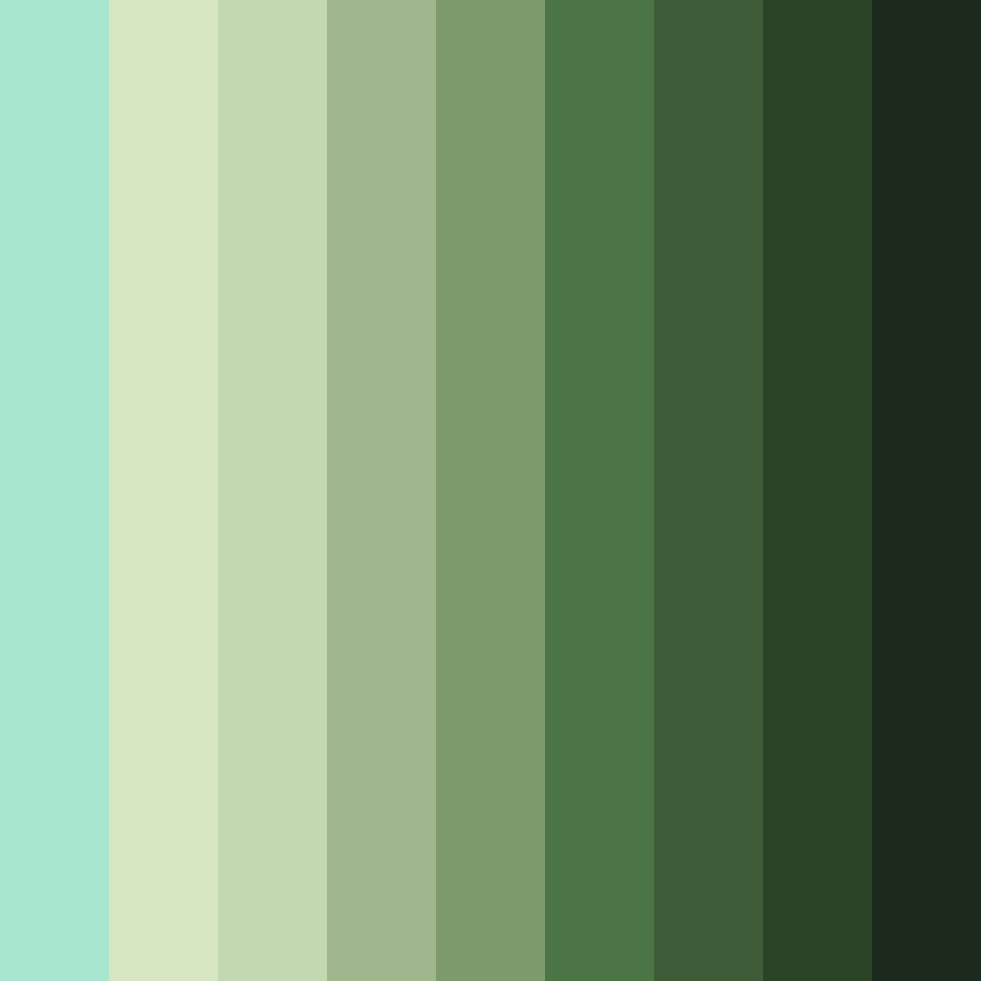 Download shades of pine green color palette PNG image (square)