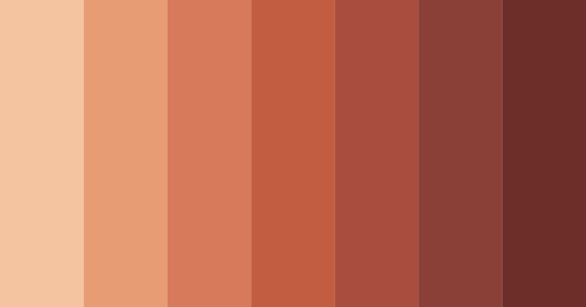 Download shades of copper color palette PNG image (landscape)