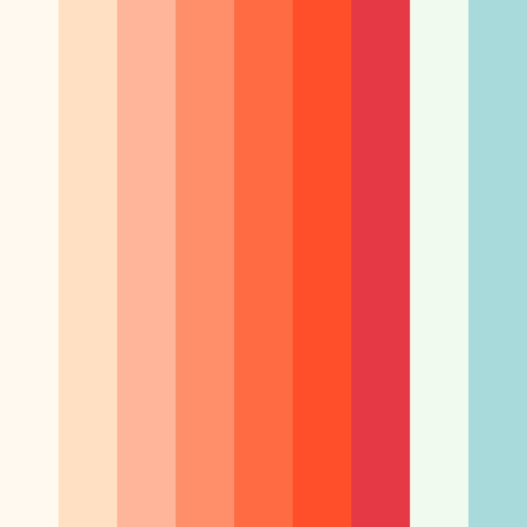 Download peachy sunset color palette PNG image (square)