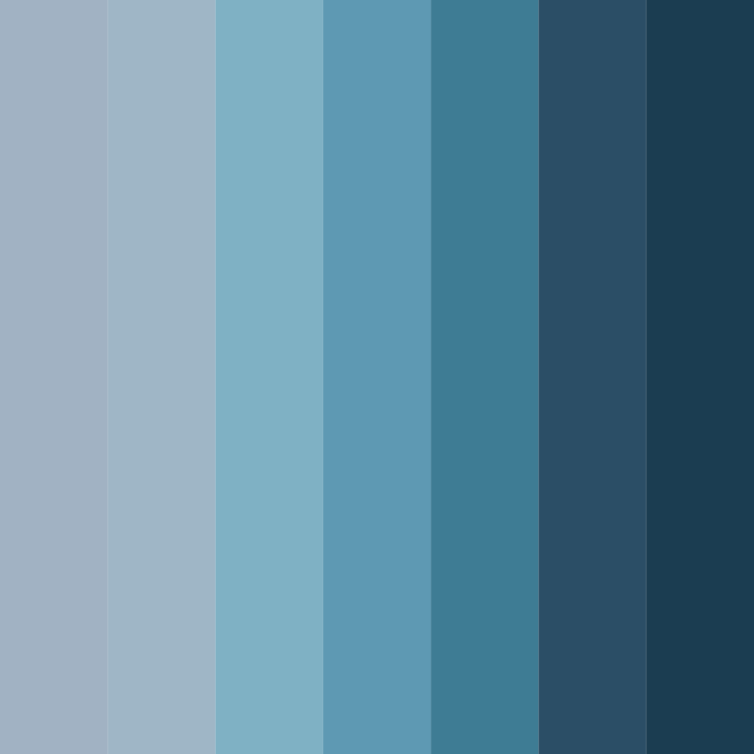 Download shades of blue color palette PNG image (square)