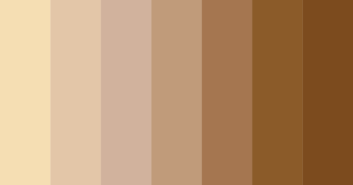 Download burlywood shades color palette PNG image (landscape)