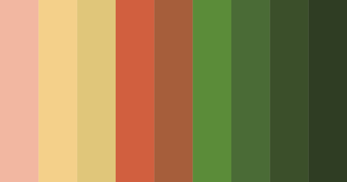 Download terracotta green color palette PNG image (landscape)