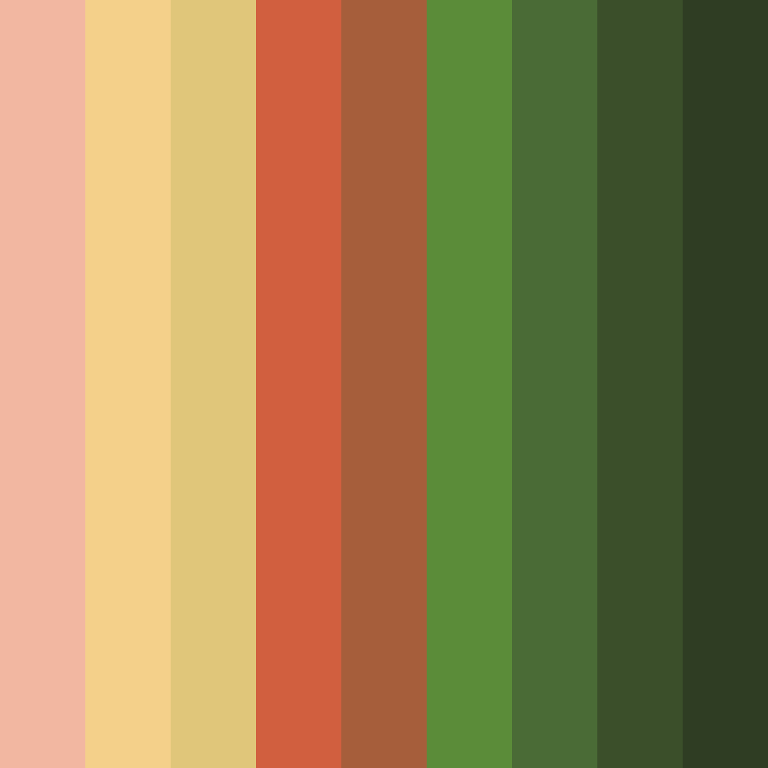 Download terracotta green color palette PNG image (square)