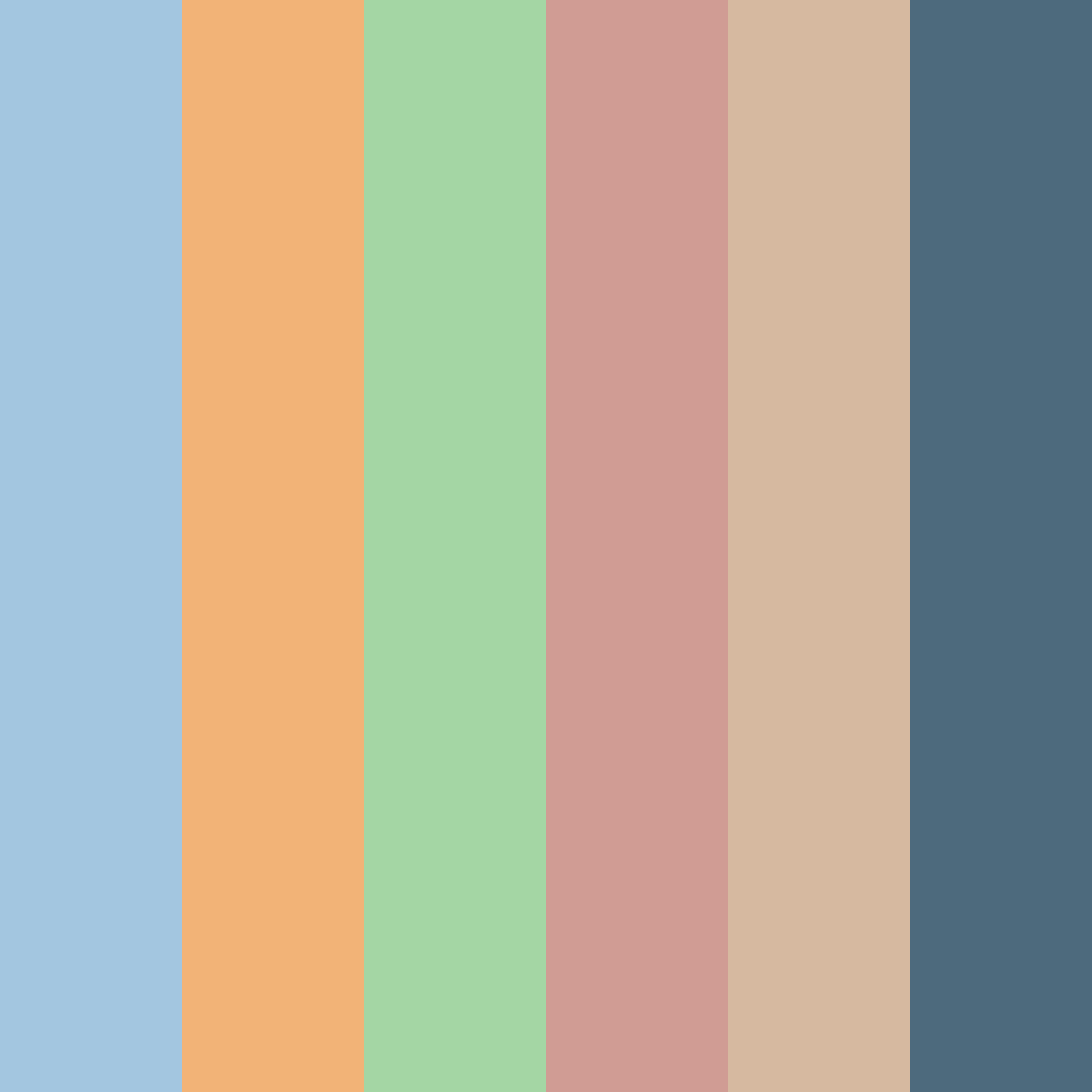 Download coastal serenity color palette PNG image (square)