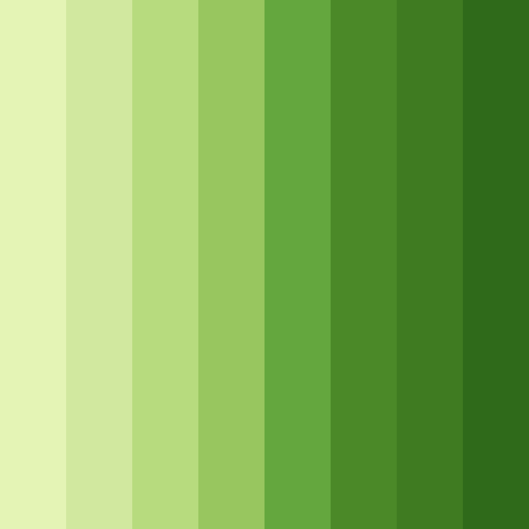 Download shades of green color palette PNG image (square)
