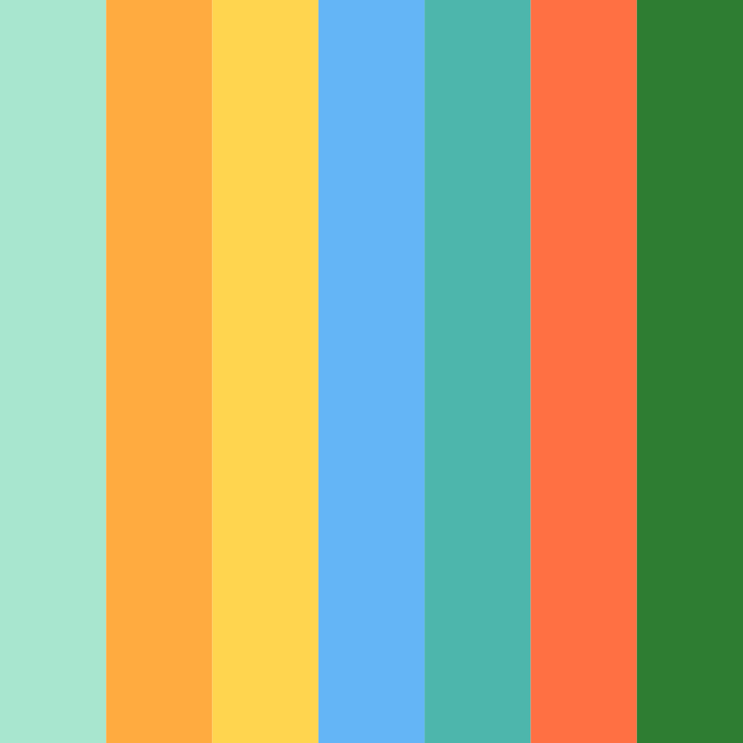 Download vibrant green and orange breeze color palette PNG image (square)