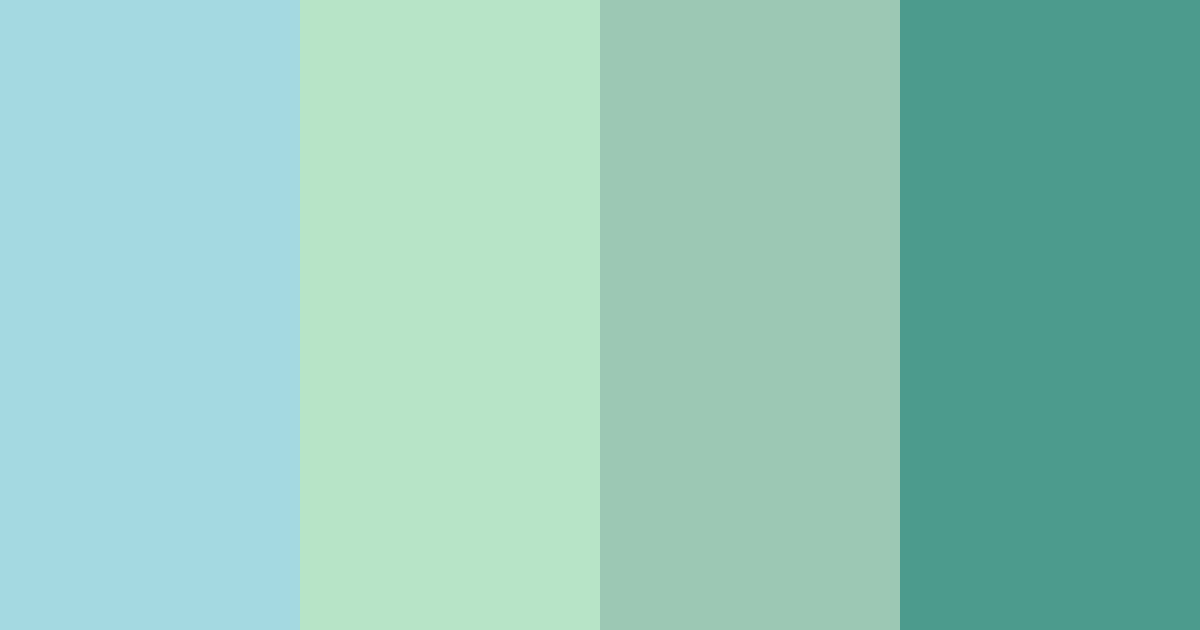 Download tiffany blue and light green harmony color palette PNG image (landscape)